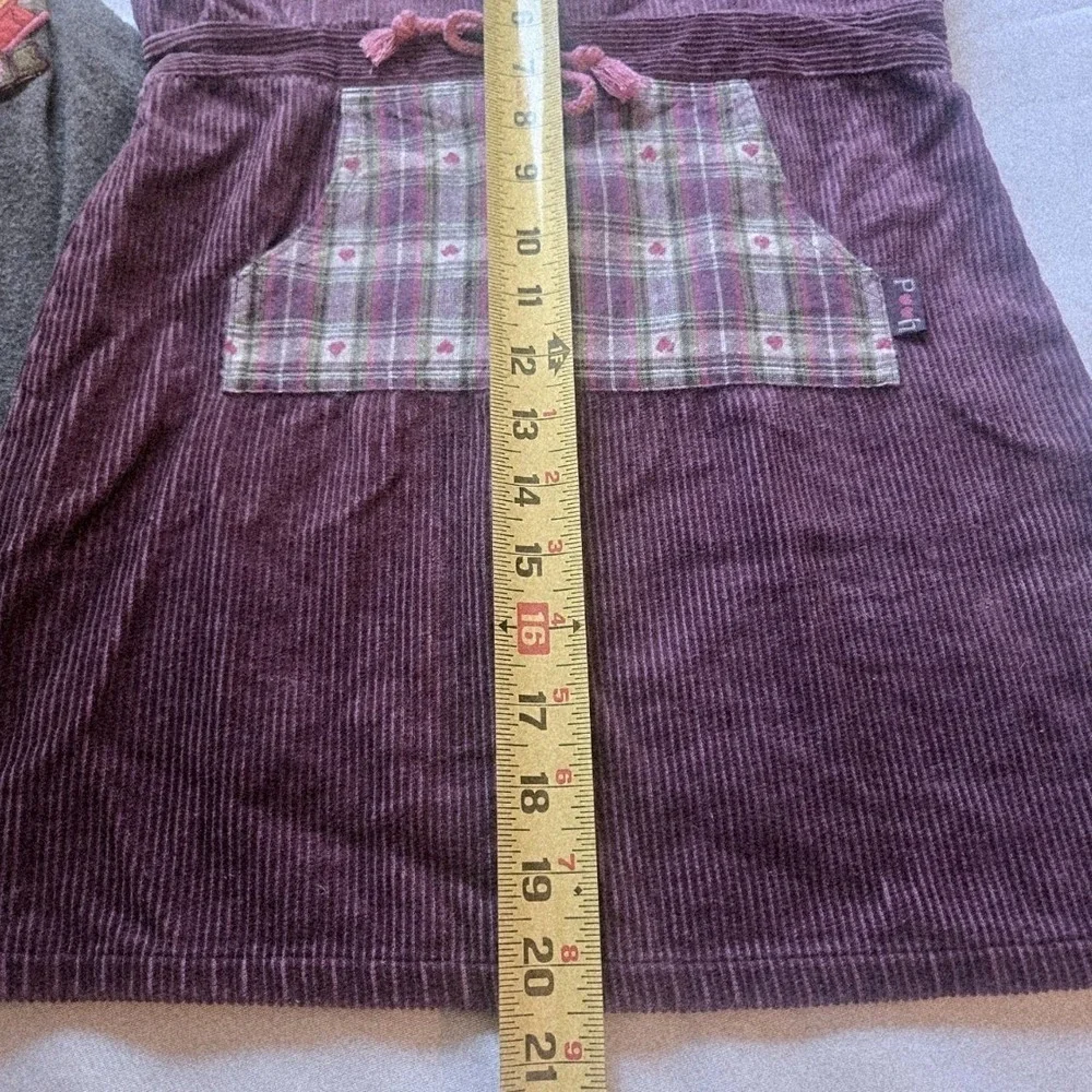 Vintage Disney Winnie the‎ Pooh Girls Purple Corduroy Jumper Dress Set Size 6X
